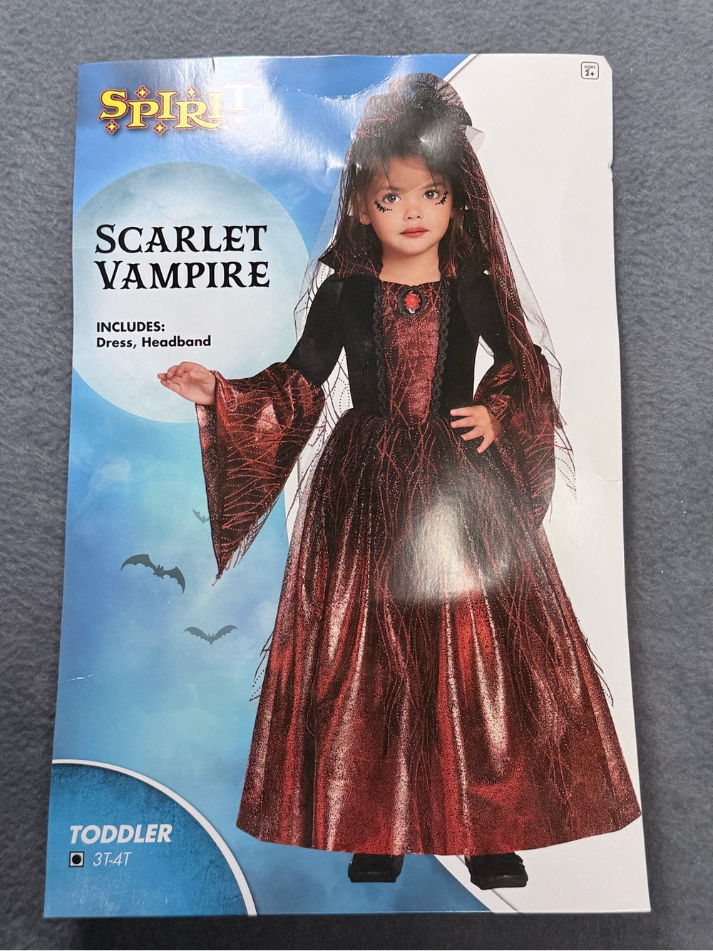 Spirit Scarlet Vampire Toddler Dress Costume in Red and Black